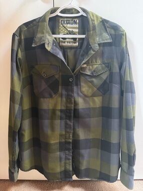 DIXXON Olive & Black Military Graphic Flannel Shirt